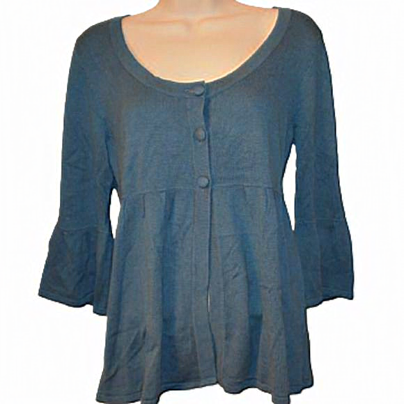 Geoffrey Beene‎ Button Top Flyaway Cardigan Blue M - Picture 1 of 7